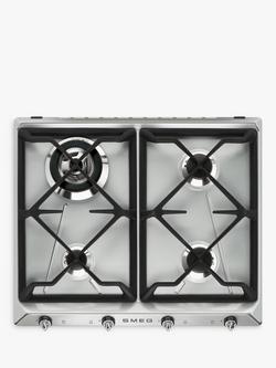 Smeg SR964XGH Victoria Gas Hob, Stainless Steel, Stainless Steel