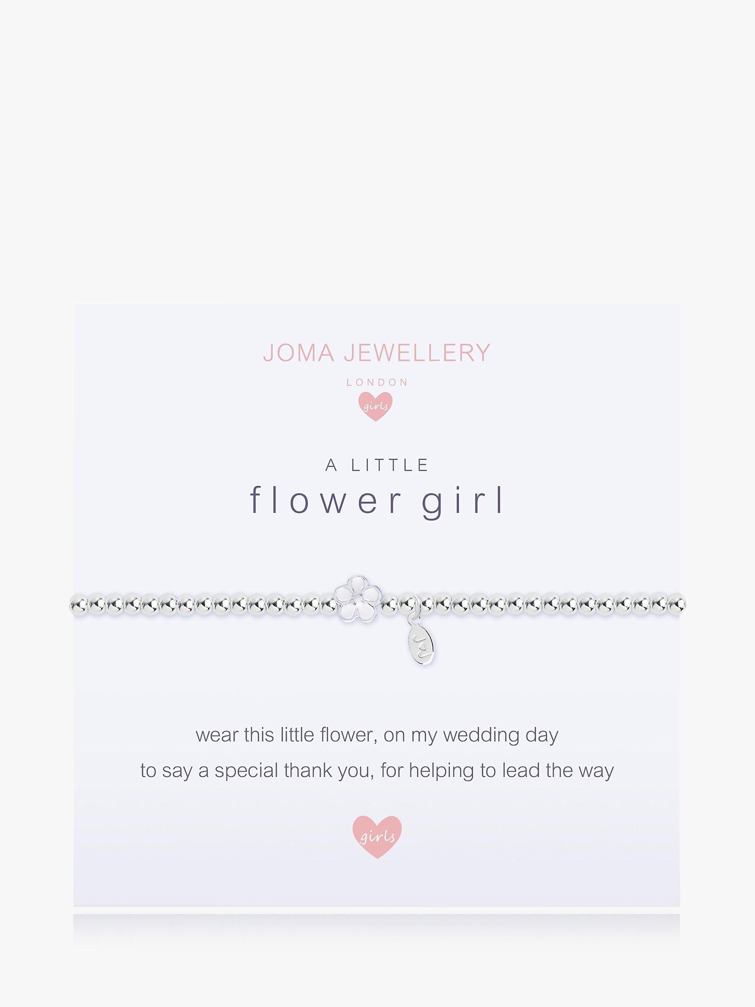 Joma Jewellery Sterling Silver Plated A Little Flower Girl Bracelet, Silver