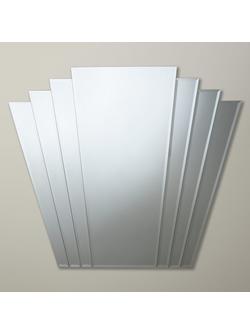 John Lewis Deco Overmantel Wall Mirror, 86.3 x 101cm, Clear, Clear