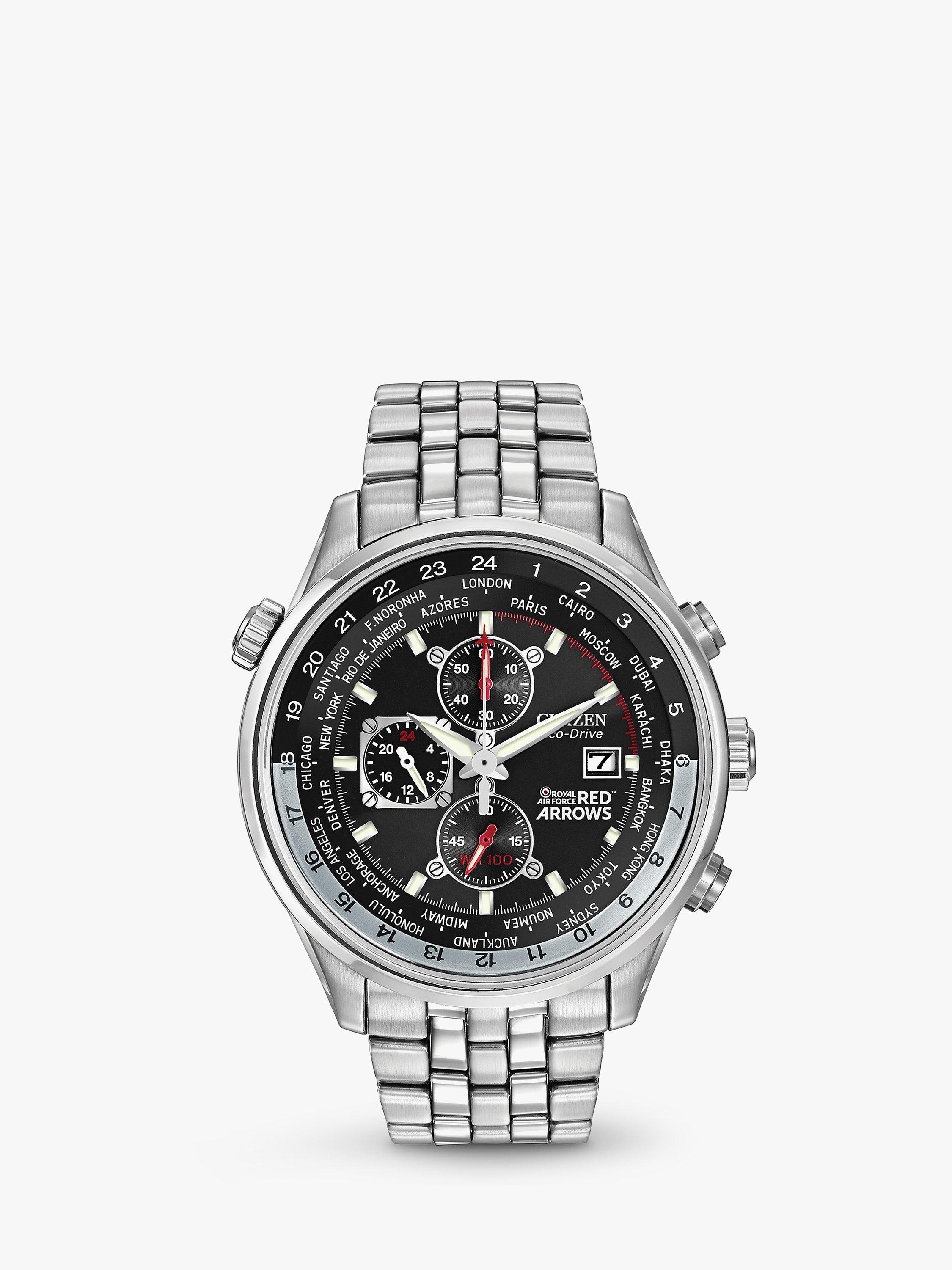 Citizen CA0080 54E Men s Red Arrows Chronograph Mesh Bracelet Strap Watch Silver Black