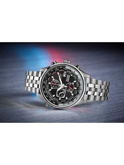 Citizen CA0080-54E Men's Red Arrows Chronograph Mesh Bracelet Strap Watch, Silver/Black - view 2, Silver