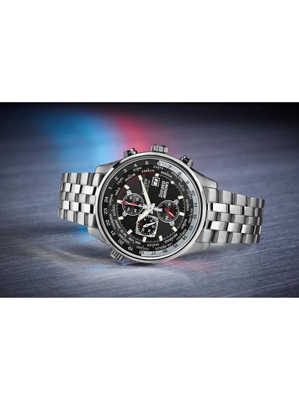 Citizen CA0080-54E Men's Red Arrows Chronograph Mesh Bracelet Strap Watch, Silver/Black - view 2, Silver