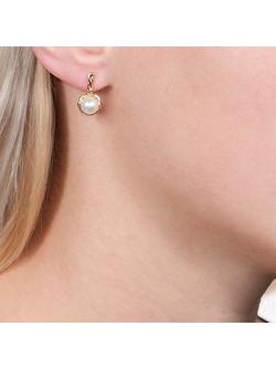 London Road 9ct Gold Burlington Willow Drop Pearl Earrings, Gold - view 2, Gold