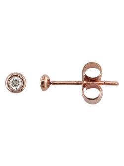 London Road 9ct Gold Portobello Raindrop Diamond Stud Earrings, Rose Gold