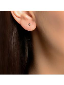 London Road 9ct Gold Portobello Raindrop Diamond Stud Earrings - view 2, Rose Gold