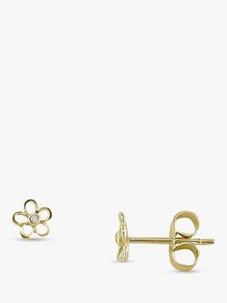 E.W Adams Diamond Buttercup Stud Earrings, Yellow Gold, Yellow Gold