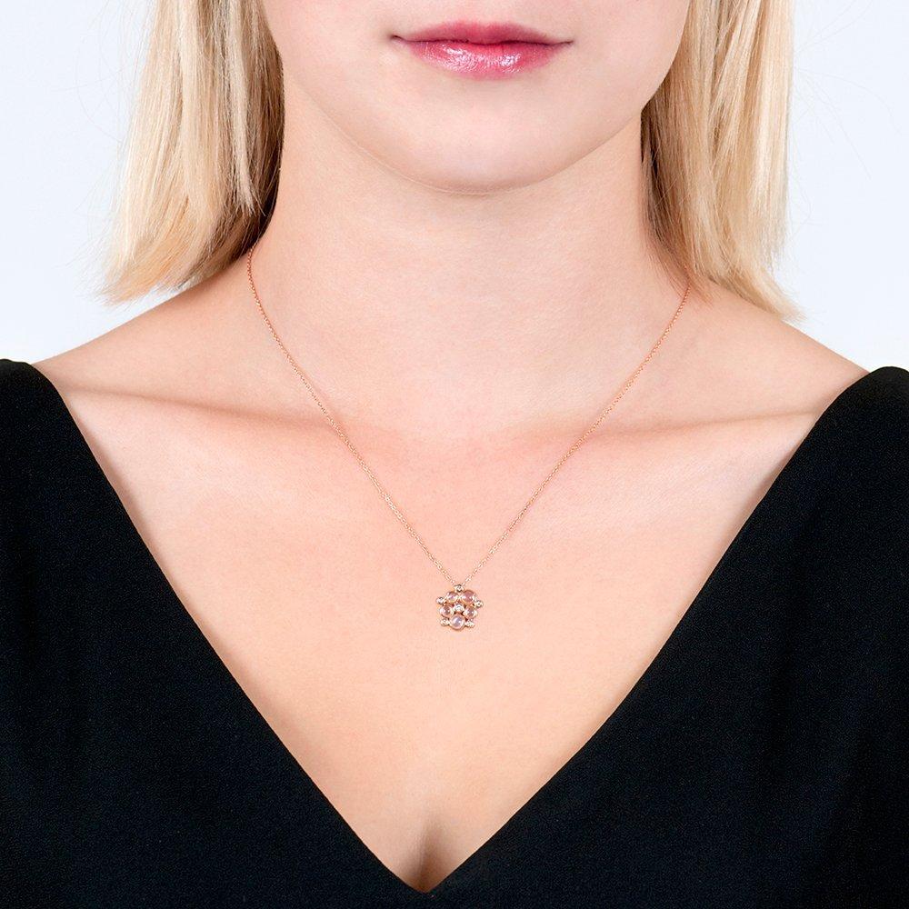 Product image 2 of 3, which shows London Road 9ct Rose Gold Moonstone Diamond Pendant, Rose Gold