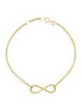 London Road 9ct Gold Infinity Bracelet, Gold