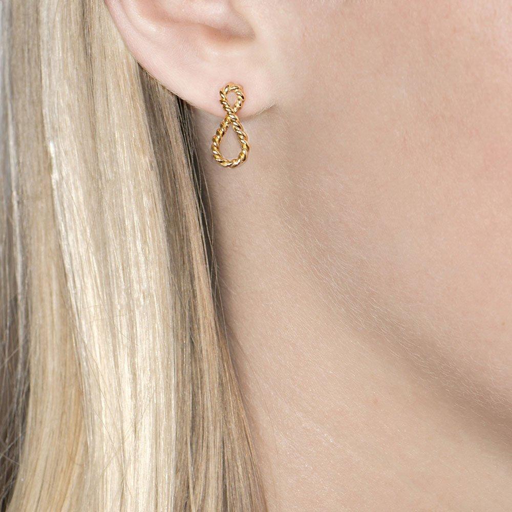 Product image 2 of 3, which shows London Road 9ct Gold Infinity Earrings, Gold