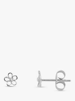 E.W Adams Diamond Buttercup Stud Earrings, White Gold, White Gold