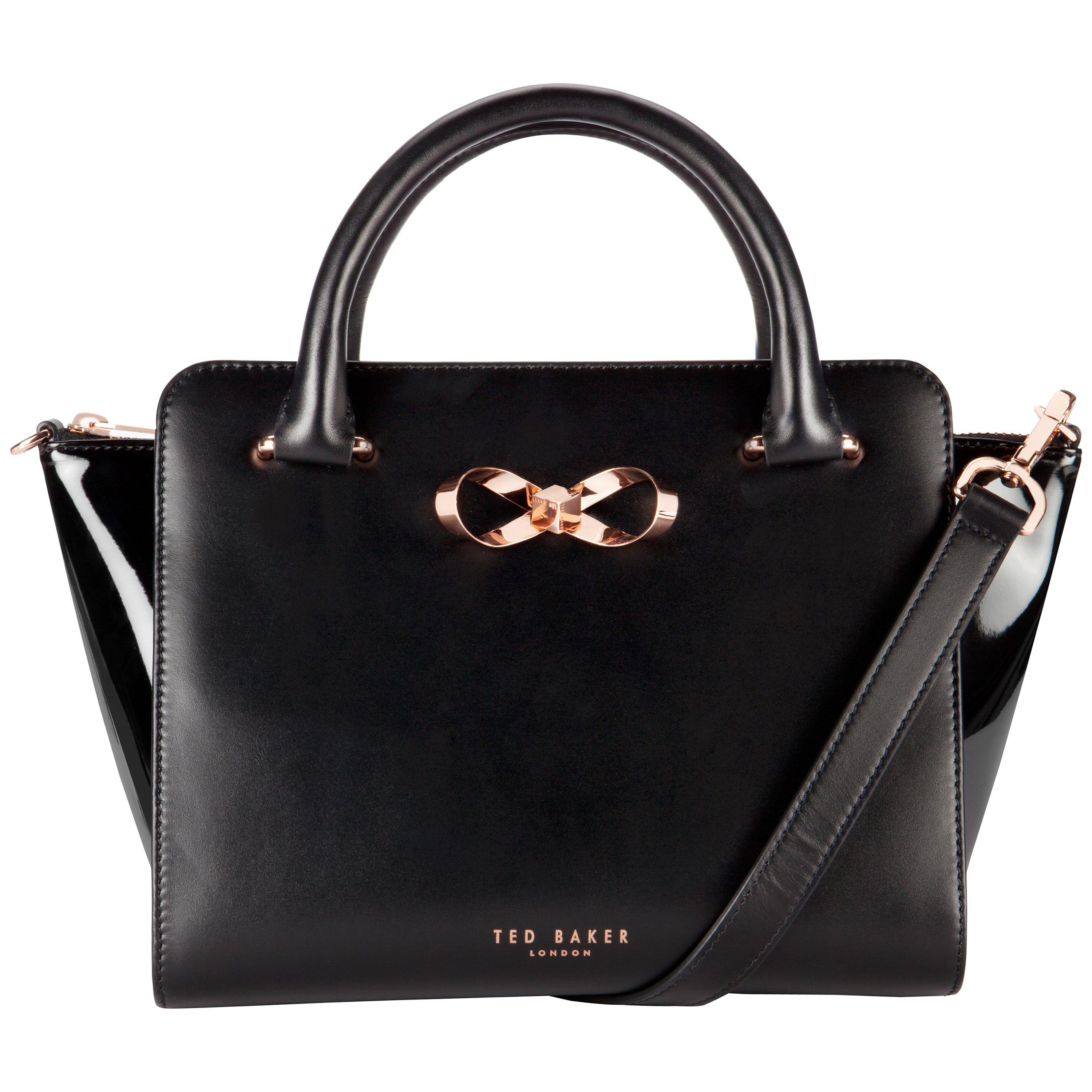 Ted Baker Paiton Bow Leather Tote Bag, Black
