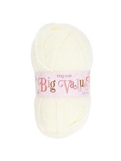 King Cole Big Value Chunky Yarn, 100g, Cream