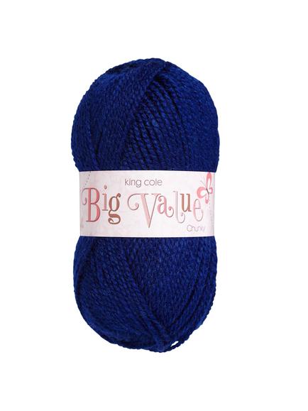 King Cole Big Value Chunky Yarn, 100g, Navy