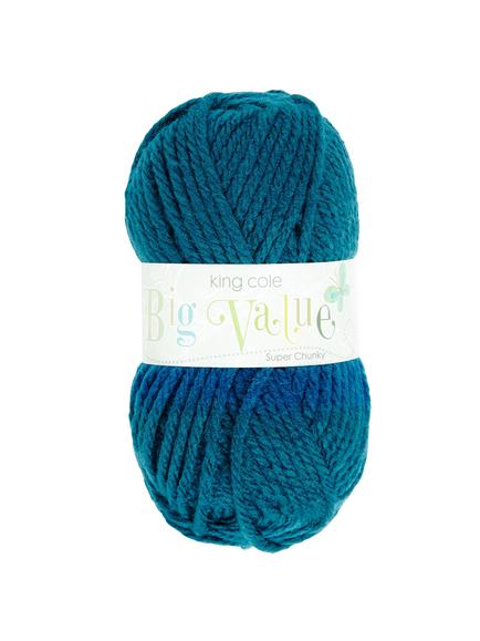 King Cole Big Value Super Chunky Yarn, 100g, Petrol