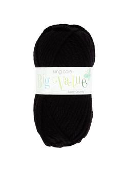 King Cole Big Value Super Chunky Yarn, 100g, Black