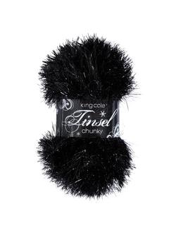 King Cole Tinsel Chunky Yarn, 50g, Black 230