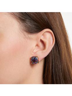 kate spade new york Small Square Glitter Stud Earrings, Gold/Multi - view 2, Gold/Multi