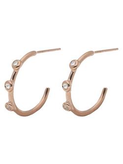 London Road 9ct Gold Diamond Hoop Earrings, Rose Gold