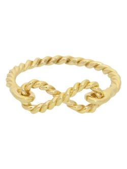 London Road 9ct Gold Twisted Rope Infinity Ring, Gold, N, Gold