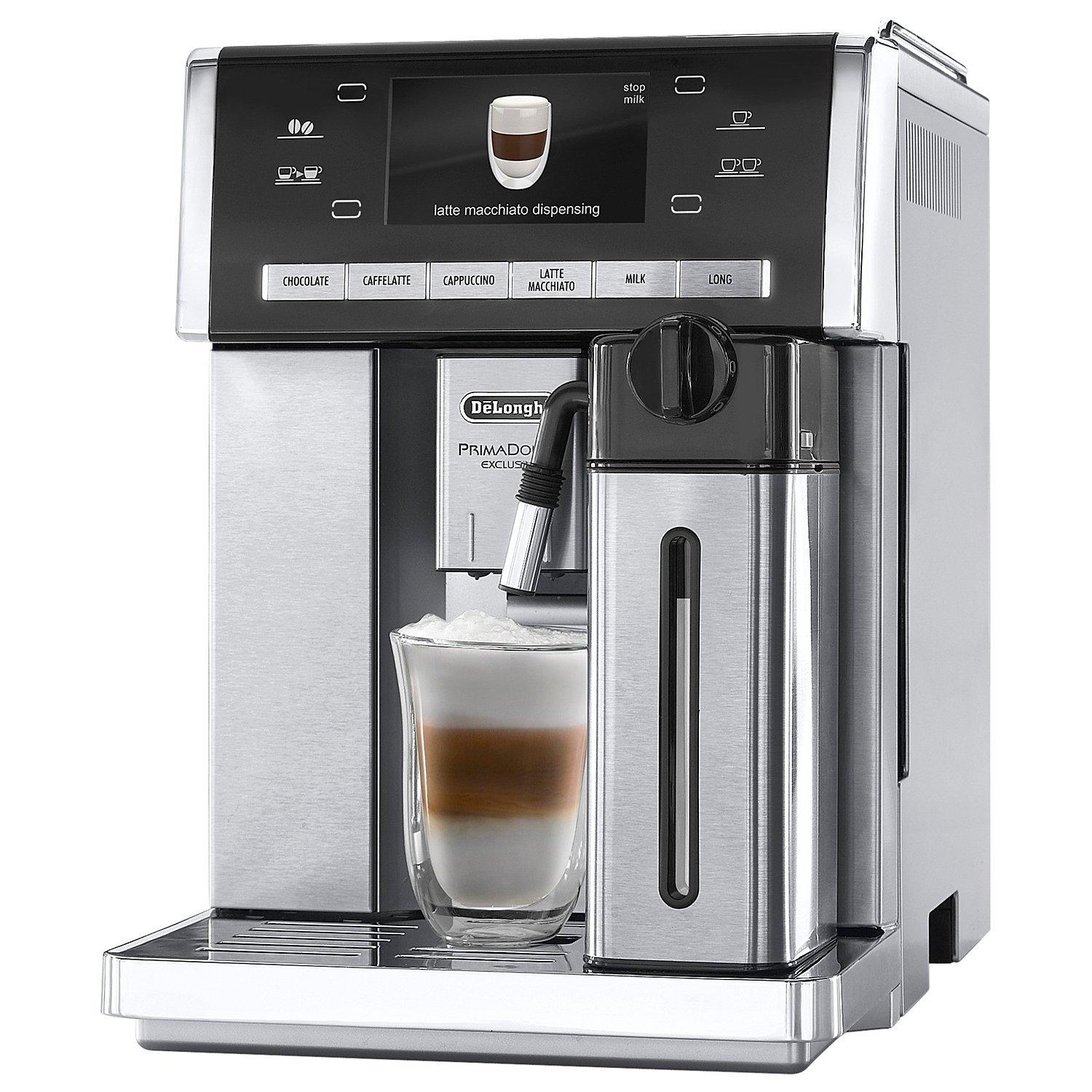 De’Longhi ESAM6900.M PrimaDonna Exclusive Bean-to-Cup Coffee Machine, Stainless Steel