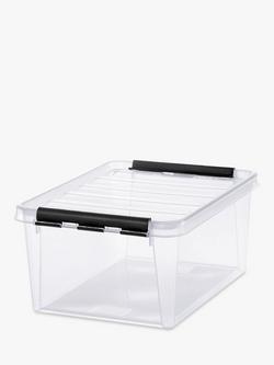 SmartStore Classic Plastic Storage Box with Lid, 14L, Clear