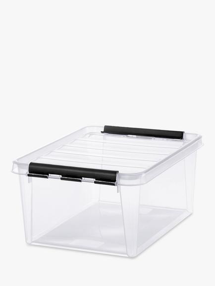 SmartStore Classic Plastic Storage Box with Lid, 14L, Clear