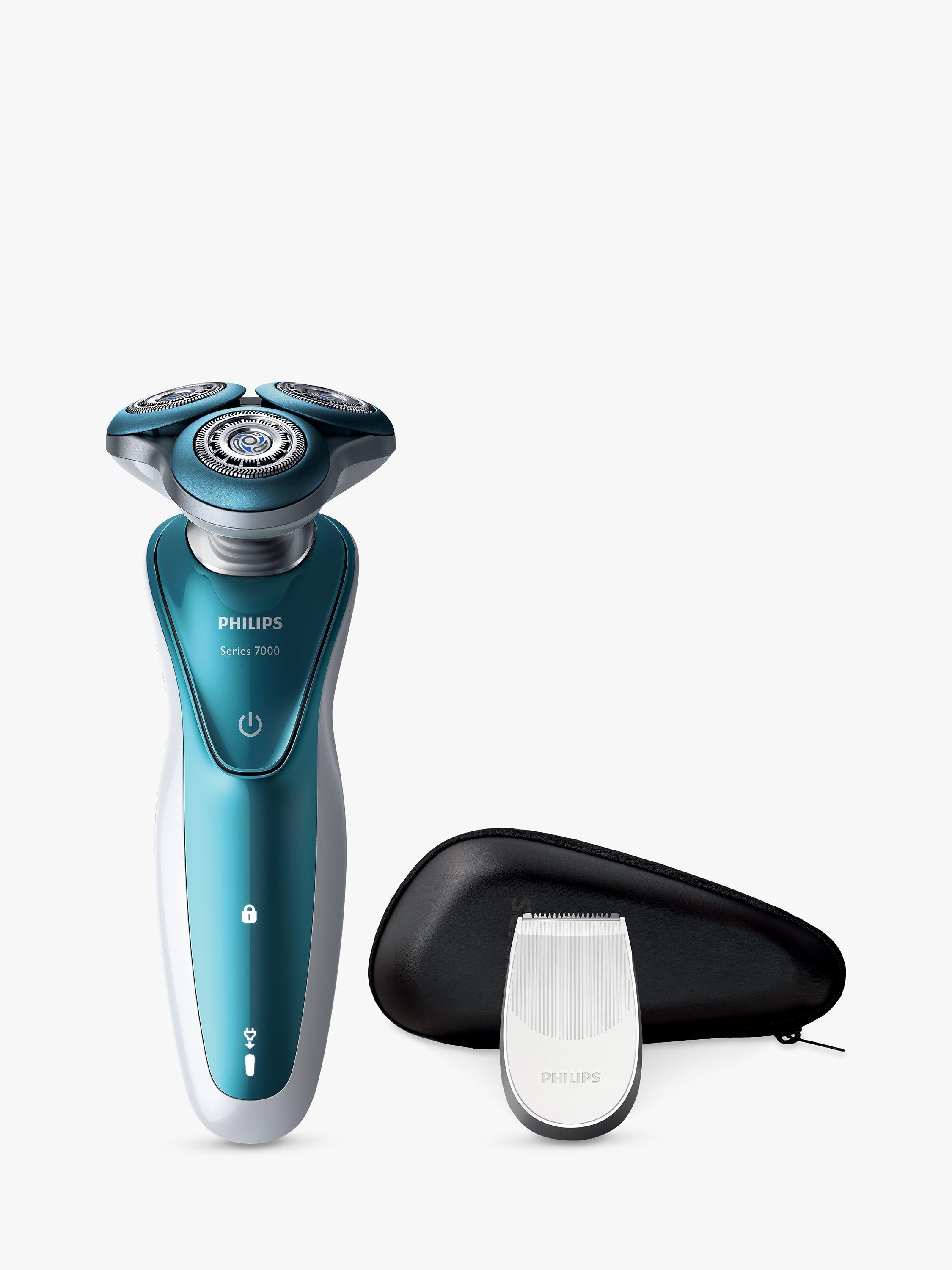 Philips S7370/12 Wet & Dry Electric Shaver, White / Blue