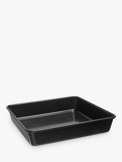 John Lewis Professional Non-Stick Square Baking Tin, 23cm, Black