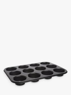John Lewis Professional Non-Stick 12 Cup Bun Tray, Black