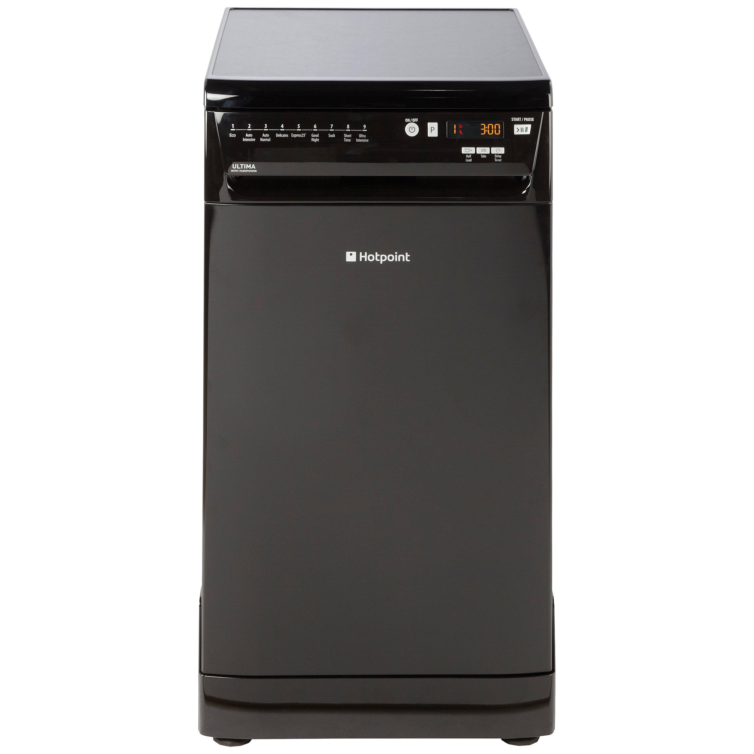 Hotpoint SIUF22111K Ultima Freestanding Slimline Dishwasher, Black