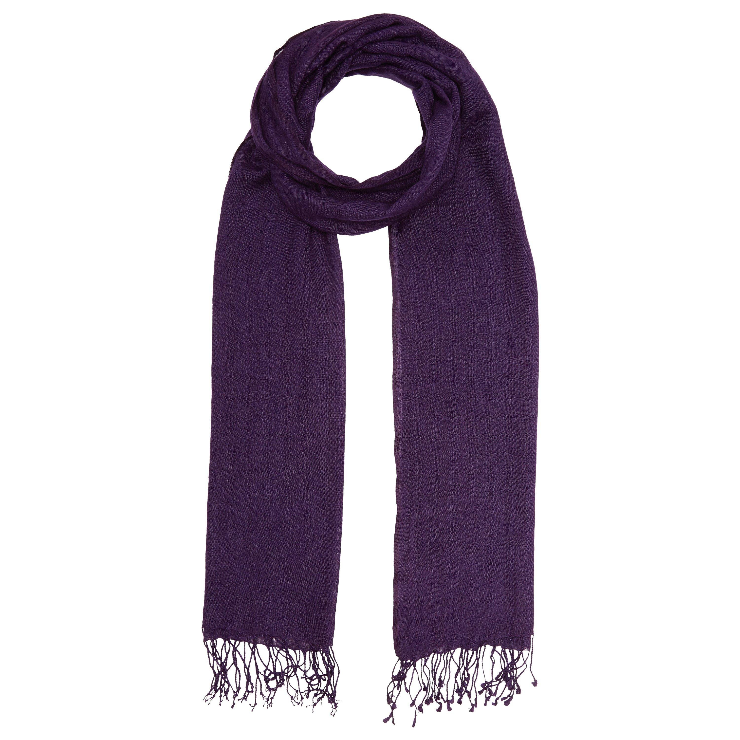 John Lewis & Partners Wool Mix Occasion Scarf, Plum