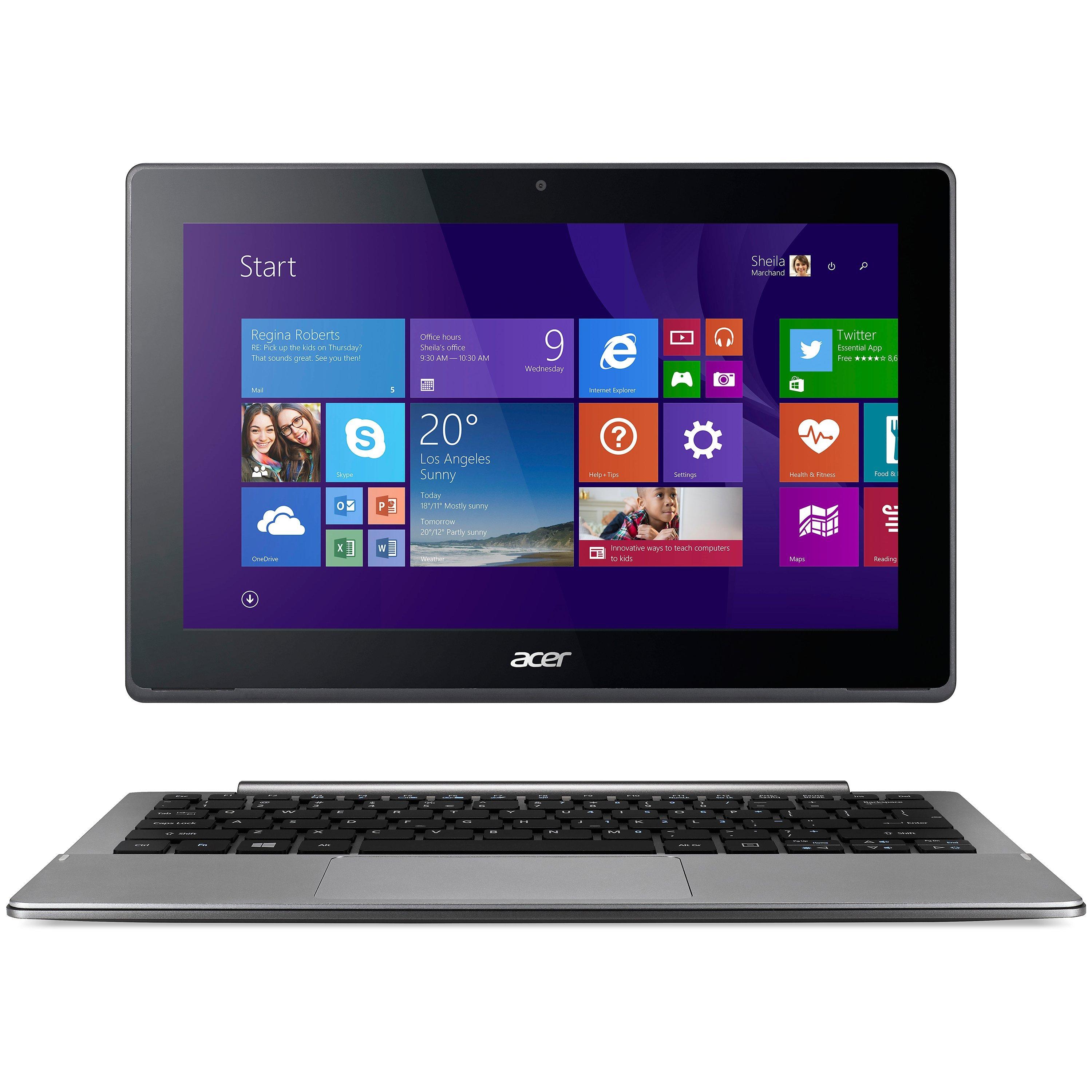 Acer Aspire Switch 11 V SW5-173 Convertible Laptop, Intel Core M, 4GB RAM, 128GB, 11.6" Full HD Touch Screen, Metallic
