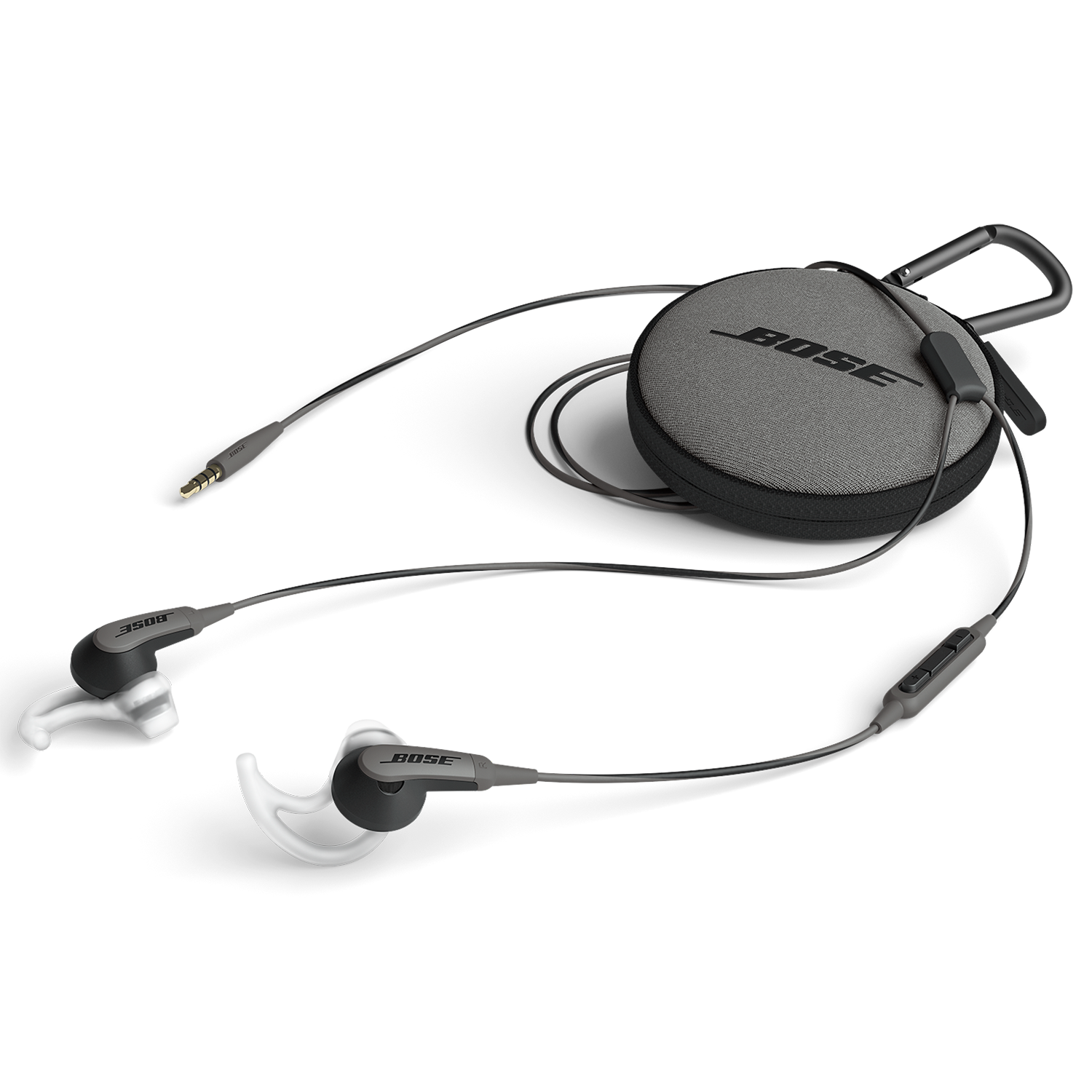 Bose SoundSport Sweat Weather Resistant In Ear Headphones With 3 Button In Line Remote and Carry Case