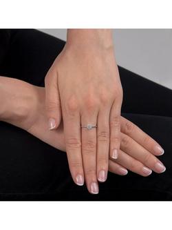 E.W Adams 18ct White Gold Diamond Cluster Ring, N - view 2, White Gold