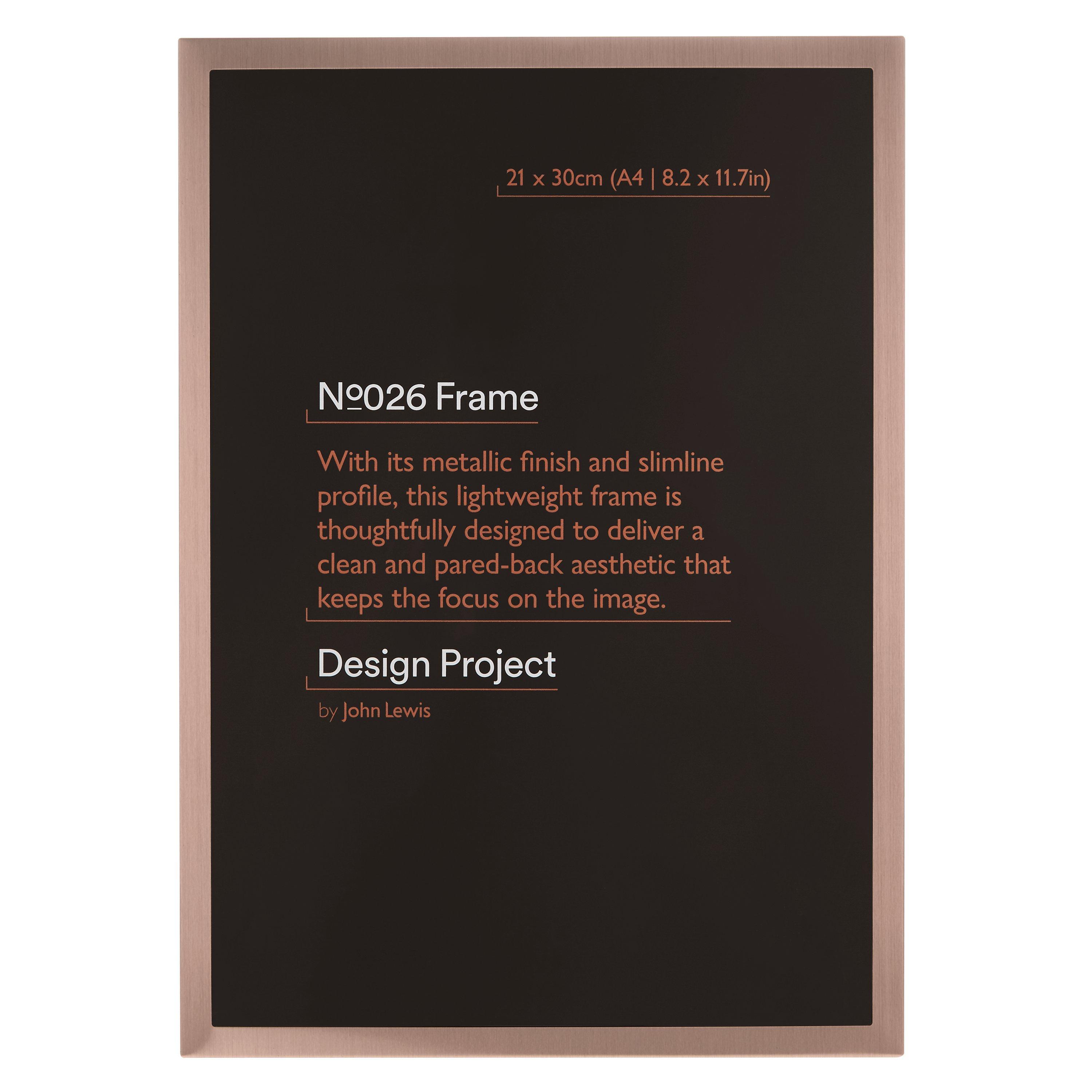 Design Project by John Lewis No.026 Metallic Finish Photo Frame, A4 (21 x 30cm/8.2 x 11.7")