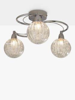 John Lewis Robertson Semi Flush 3 Arm Ceiling Light, Chrome, Chrome