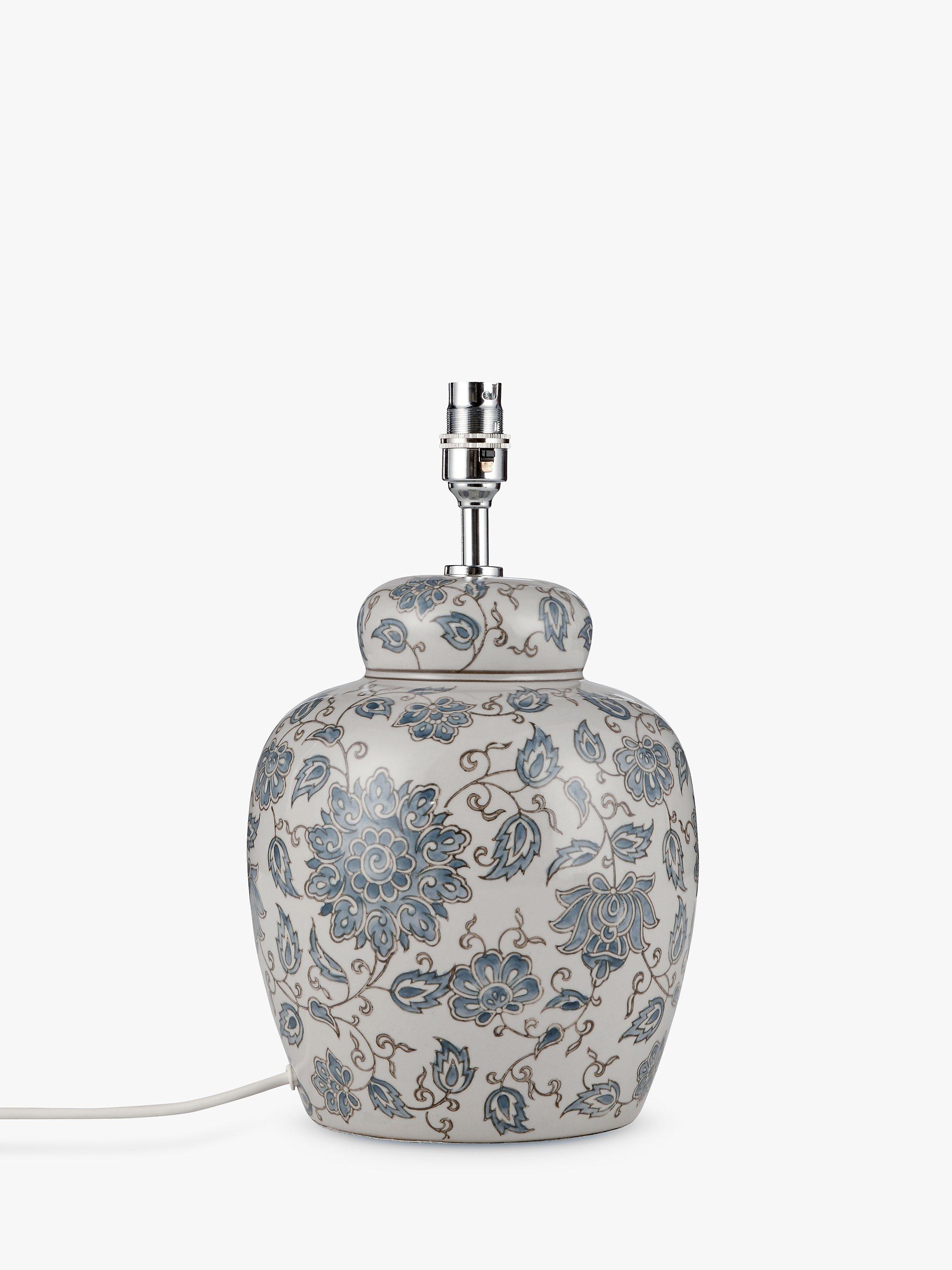 John Lewis & Partners Emily Ceramic Lamp Base, Grey, H33cm