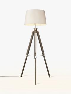 John Lewis Jacques Tripod Floor Lamp, Grey