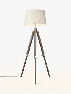 John Lewis Jacques Tripod Floor Lamp, Grey