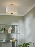 John Lewis Jamieson Semi-Flush Ceiling Light, Satin Nickel