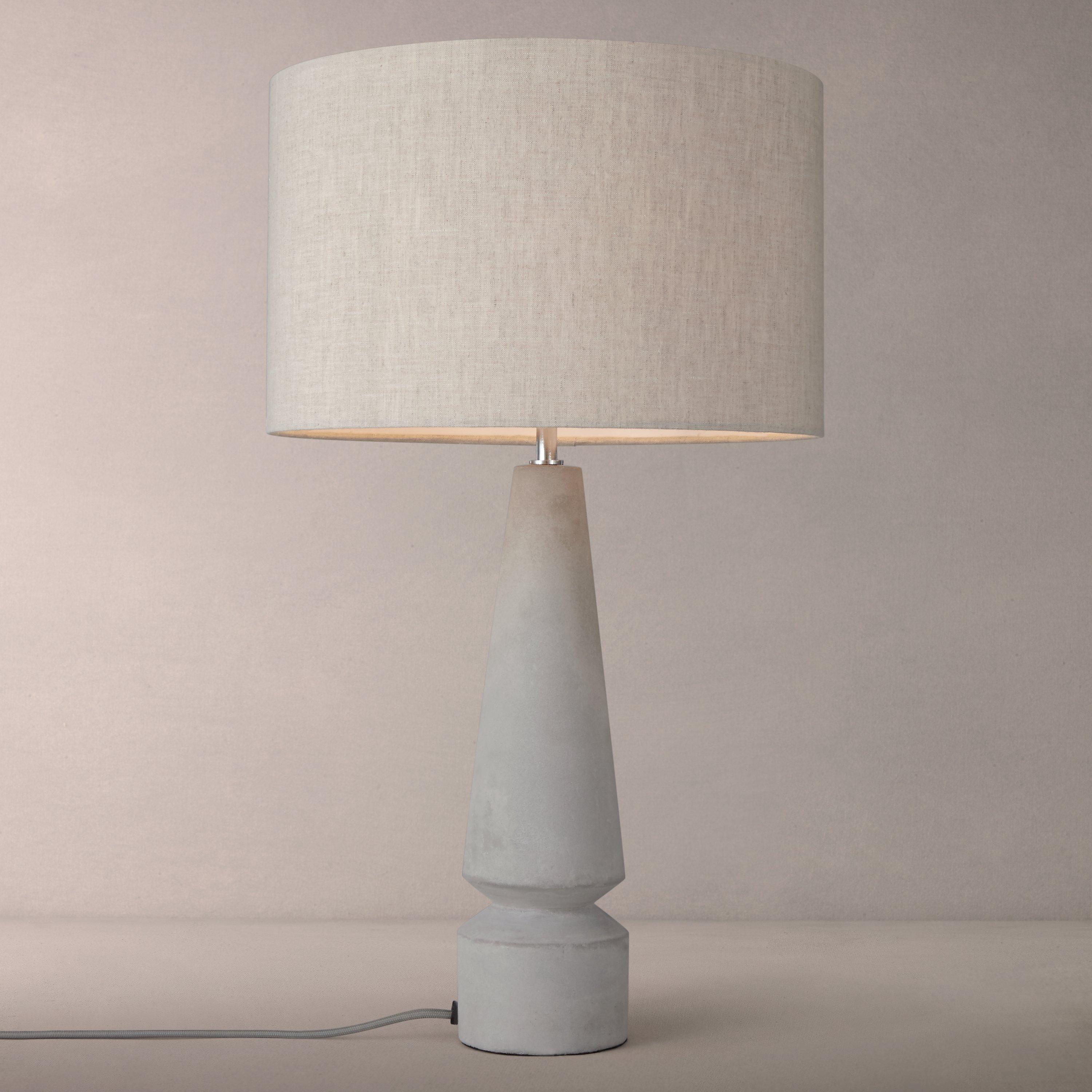 John Lewis Monument Tall Concrete Table Lamp, Grey