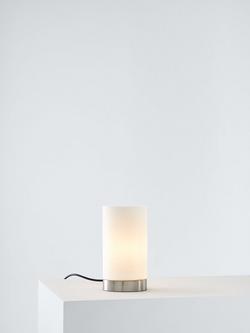 John Lewis Danny Oval Touch Table Lamp, Satin Nickel, Satin Nickel