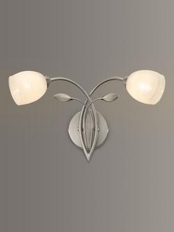 John Lewis Amara Two Arm Wall Light, Satin Nickel