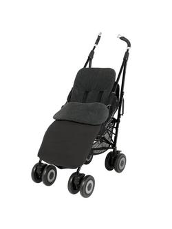 John Lewis Baby Stroller Footmuff - view 2, Black/Charcoal