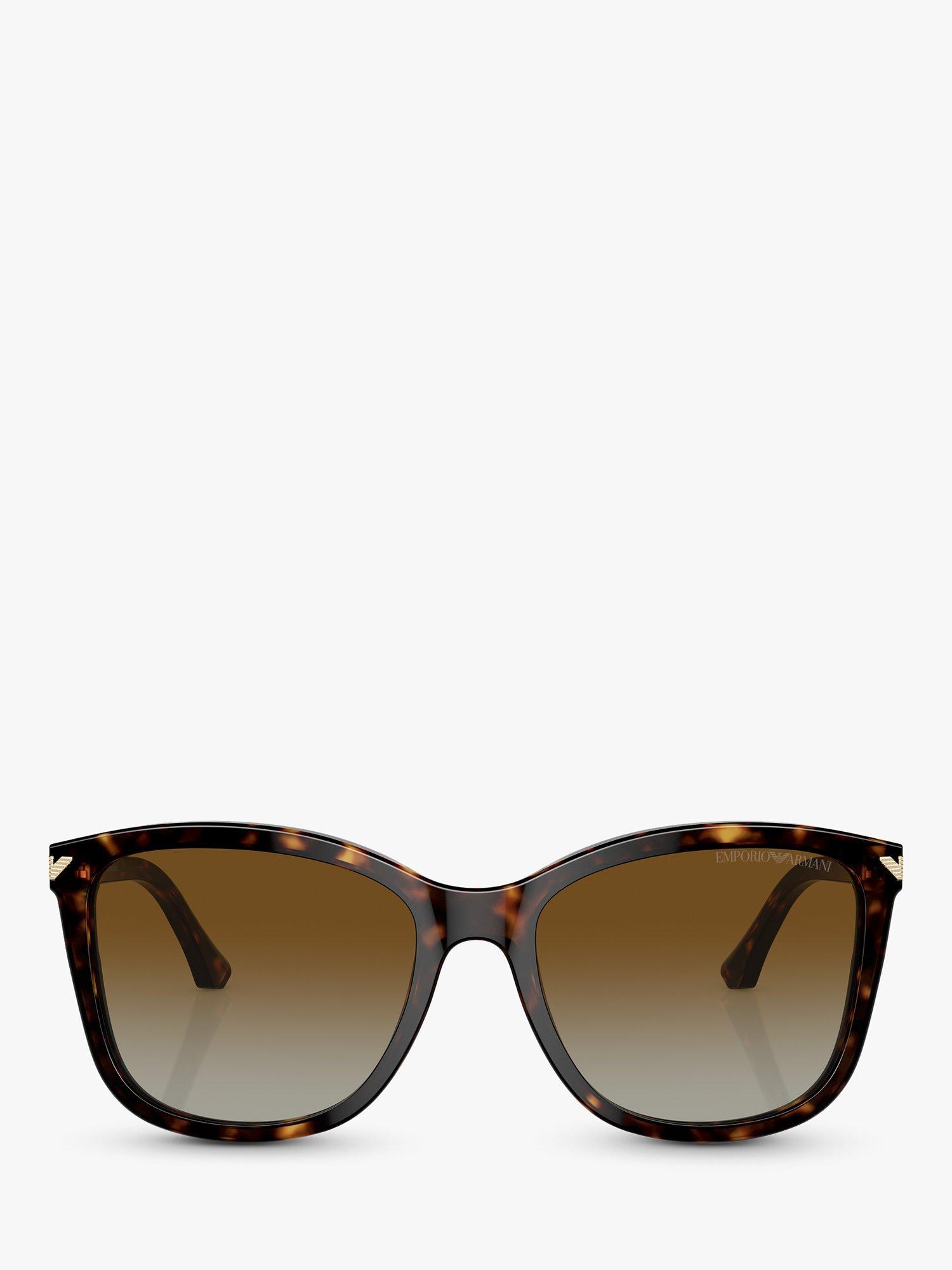 Product image 2 of 7, which shows Emporio Armani EA4060 Women's Polarised Square Sunglasses, Tortoise