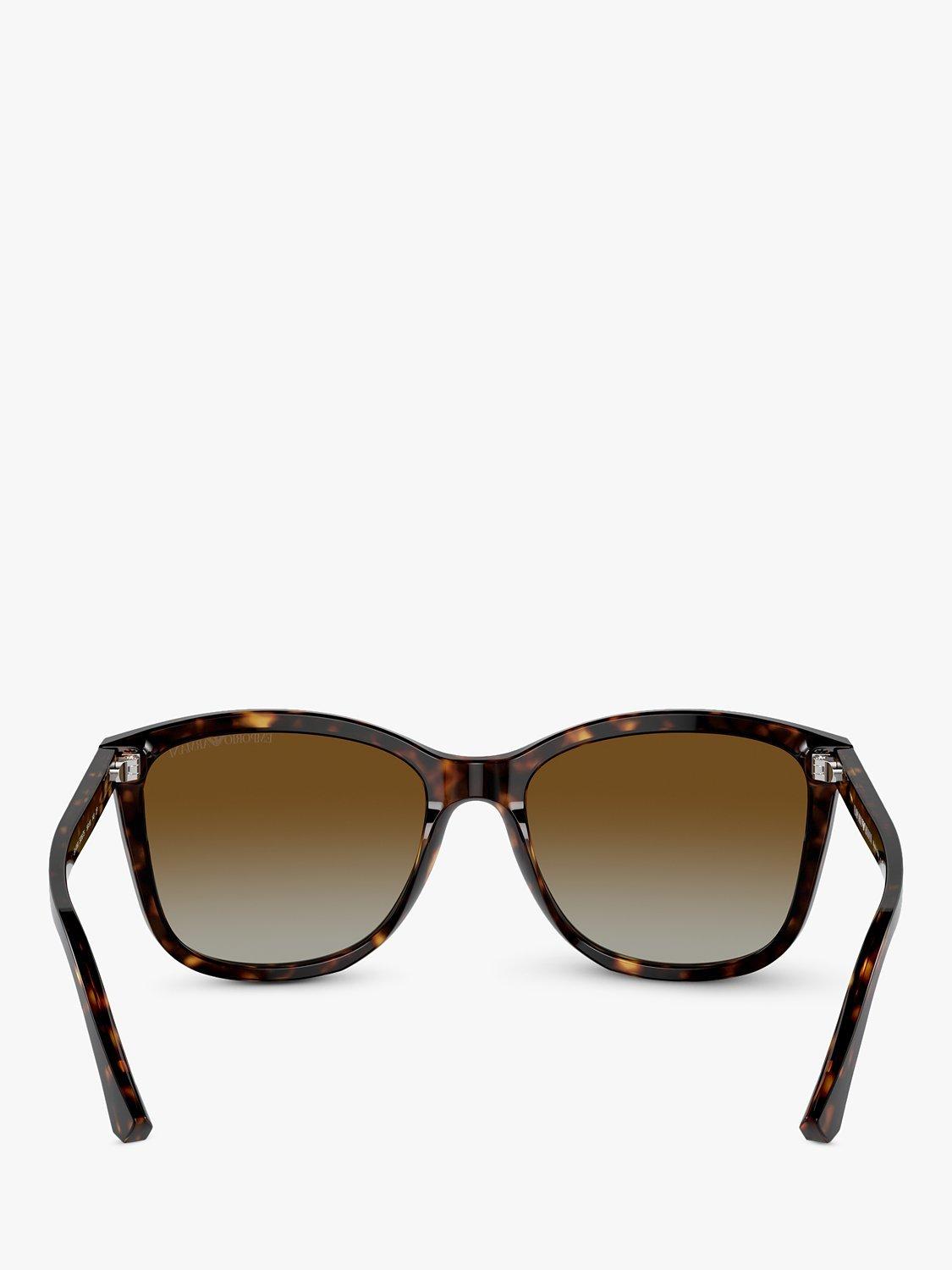 Product image 4 of 7, which shows Emporio Armani EA4060 Women's Polarised Square Sunglasses, Tortoise
