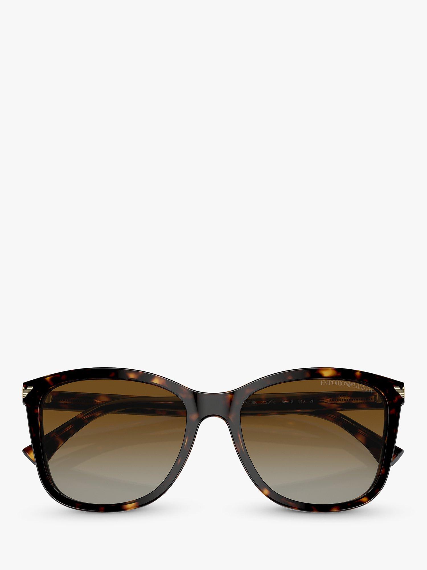 Product image 5 of 7, which shows Emporio Armani EA4060 Women's Polarised Square Sunglasses, Tortoise