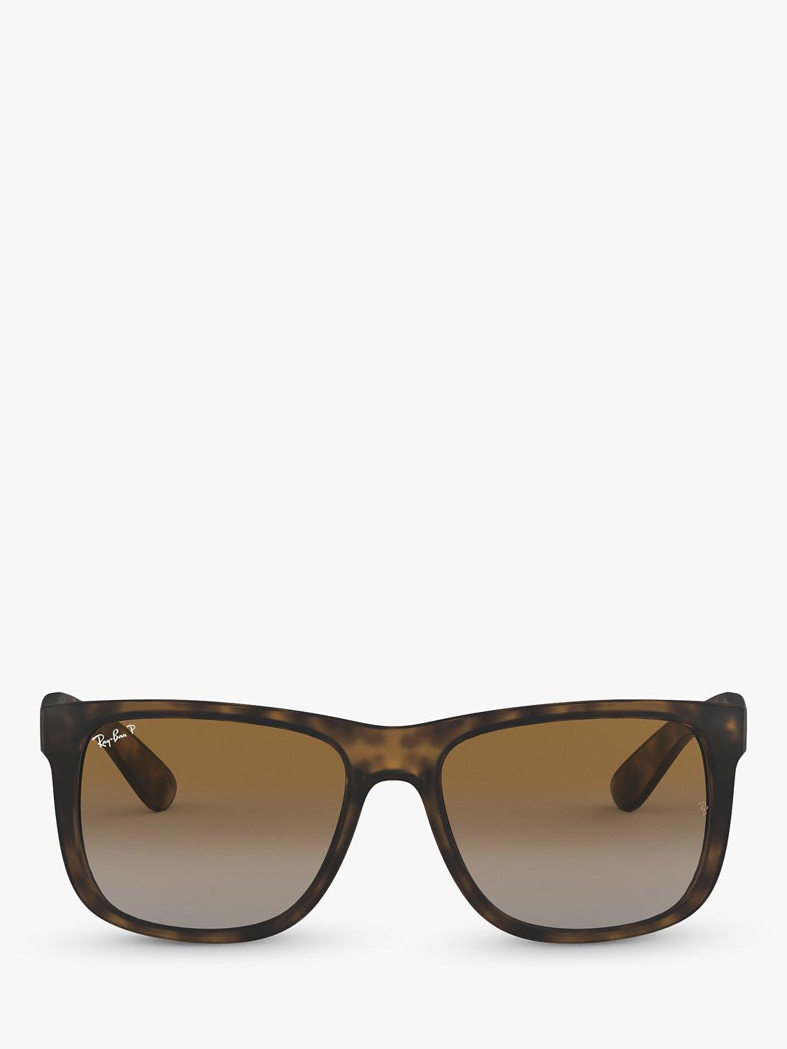 Product image 2 of 7, which shows Ray-Ban RB4165 Justin Polarised Wayfarer Sunglasses, Brown