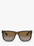 Ray-Ban RB4165 Justin Polarised Wayfarer Sunglasses, Brown