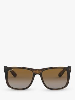 Ray-Ban RB4165 Justin Polarised Wayfarer Sunglasses - view 2, Brown